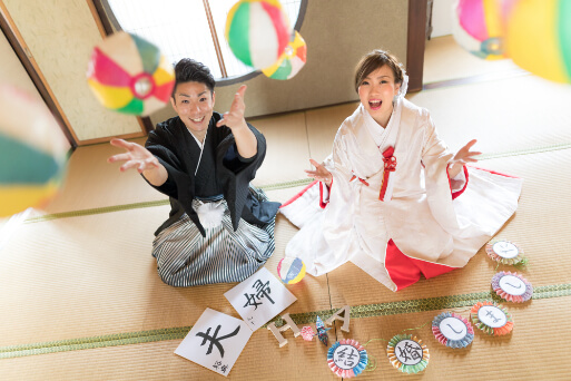 前撮りイメージ：畳の部屋で（和装）